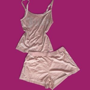Juicy Couture Blush Pink Velour Cami & Shorts Set